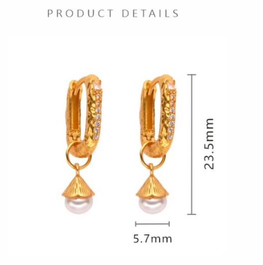 S925 sterling silver earrings with natural freshwater pearls and colorful gemstones
